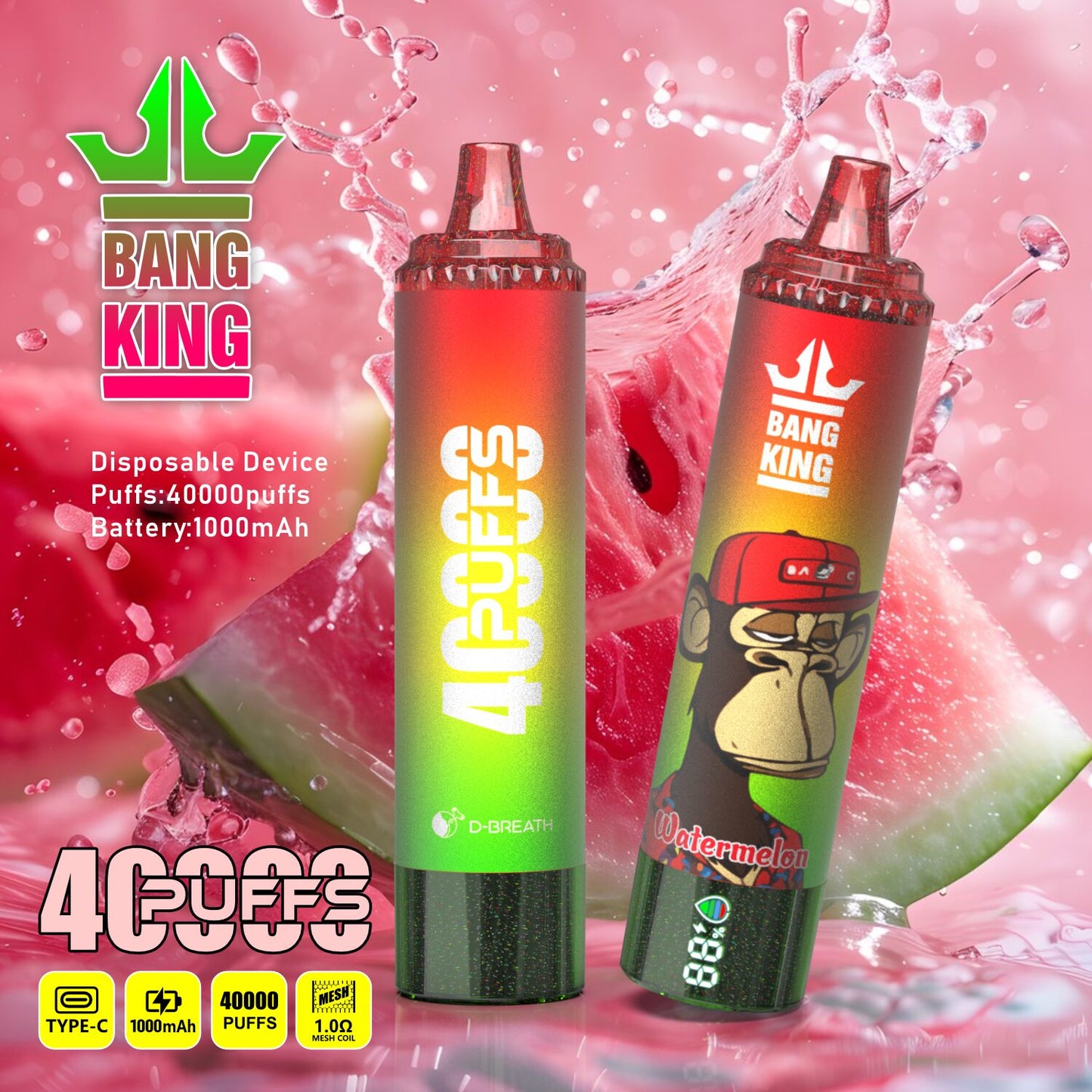 Bang King Tornado 40000 40K Puffs Original LED Display Edition Disposable Vape Pen