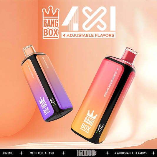 Bang Box 160000 160K Puffs 4 In 1 Flavors Original Rechargeable LED Display Disposable Vape
