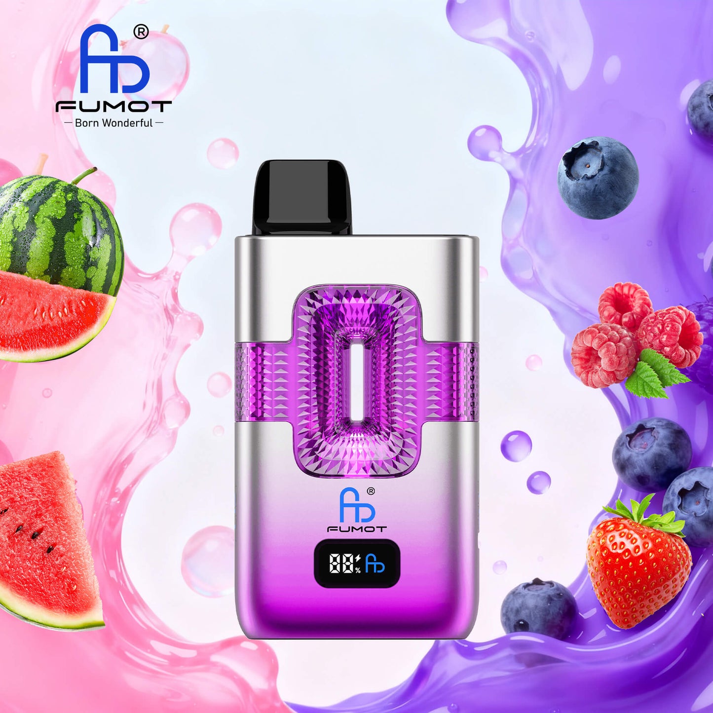 Fumot ECO 2in1 50000 50K Puffs Double Flavors Smart Display Original Rechargeable Disposable Vape