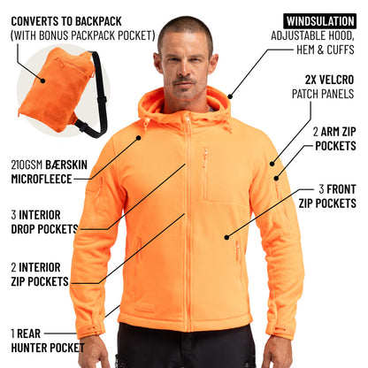 The World's Only Outdoor Hoodie That Becomes Its Own Backpack. 210gsm MicroFleece. 12 Pockets. Stuff It, Strap It, Keep Moving.