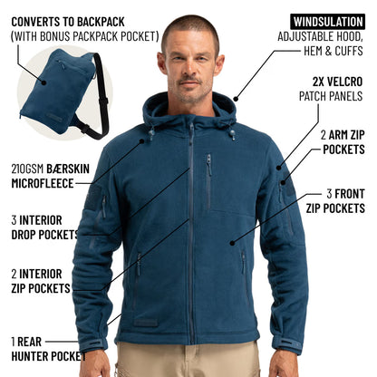 The World's Only Outdoor Hoodie That Becomes Its Own Backpack. 210gsm MicroFleece. 12 Pockets. Stuff It, Strap It, Keep Moving.