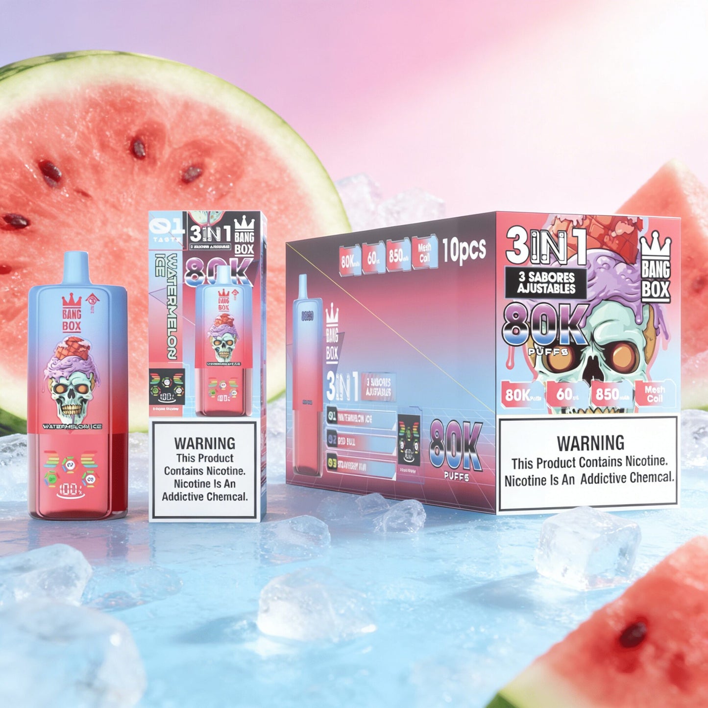 Bang Box 80000 80K Puffs 3 In 1 Flavors Original Rechargeable LED Display Disposable Vape