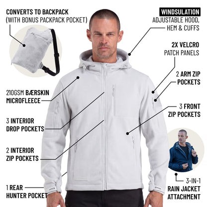 The World's Only Outdoor Hoodie That Becomes Its Own Backpack. 210gsm MicroFleece. 12 Pockets. Stuff It, Strap It, Keep Moving.