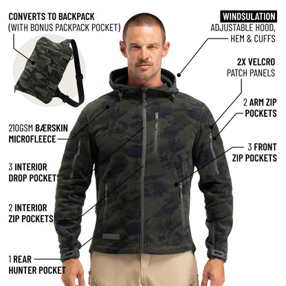 The World's Only Outdoor Hoodie That Becomes Its Own Backpack. 210gsm MicroFleece. 12 Pockets. Stuff It, Strap It, Keep Moving.