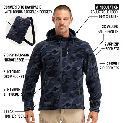 The World's Only Outdoor Hoodie That Becomes Its Own Backpack. 210gsm MicroFleece. 12 Pockets. Stuff It, Strap It, Keep Moving.