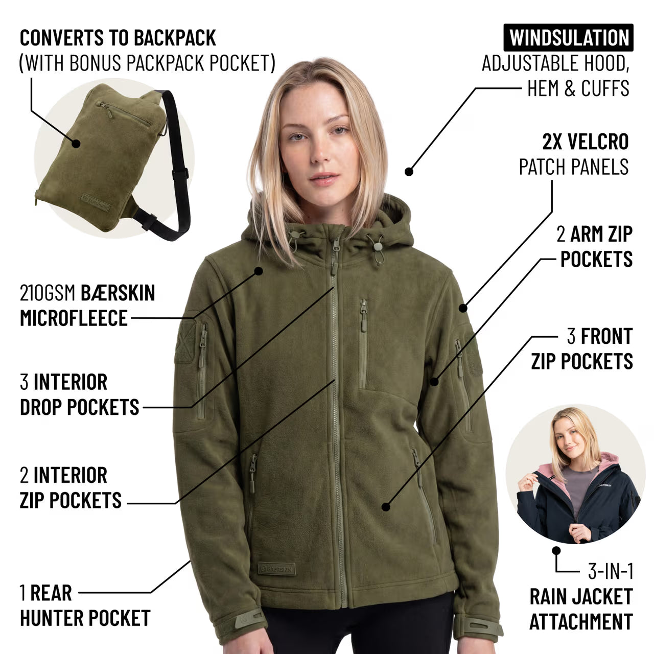 The World's Only Outdoor Hoodie That Becomes Its Own Backpack. 210gsm MicroFleece. 12 Pockets. Stuff It, Strap It, Keep Moving.