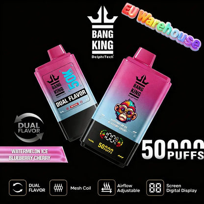 Bang King 50000 50k Puffs Dual Flavors LED Display Disposable Vape EU Warehouse