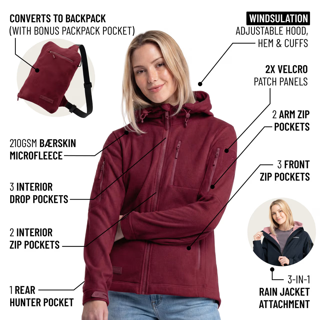 The World's Only Outdoor Hoodie That Becomes Its Own Backpack. 210gsm MicroFleece. 12 Pockets. Stuff It, Strap It, Keep Moving.