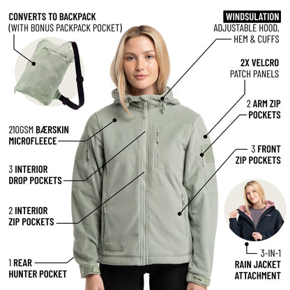The World's Only Outdoor Hoodie That Becomes Its Own Backpack. 210gsm MicroFleece. 12 Pockets. Stuff It, Strap It, Keep Moving.