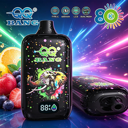 QQ Bang 80K Disposable Vape|Type-C Rechargeable LCD Display E-Cigarette