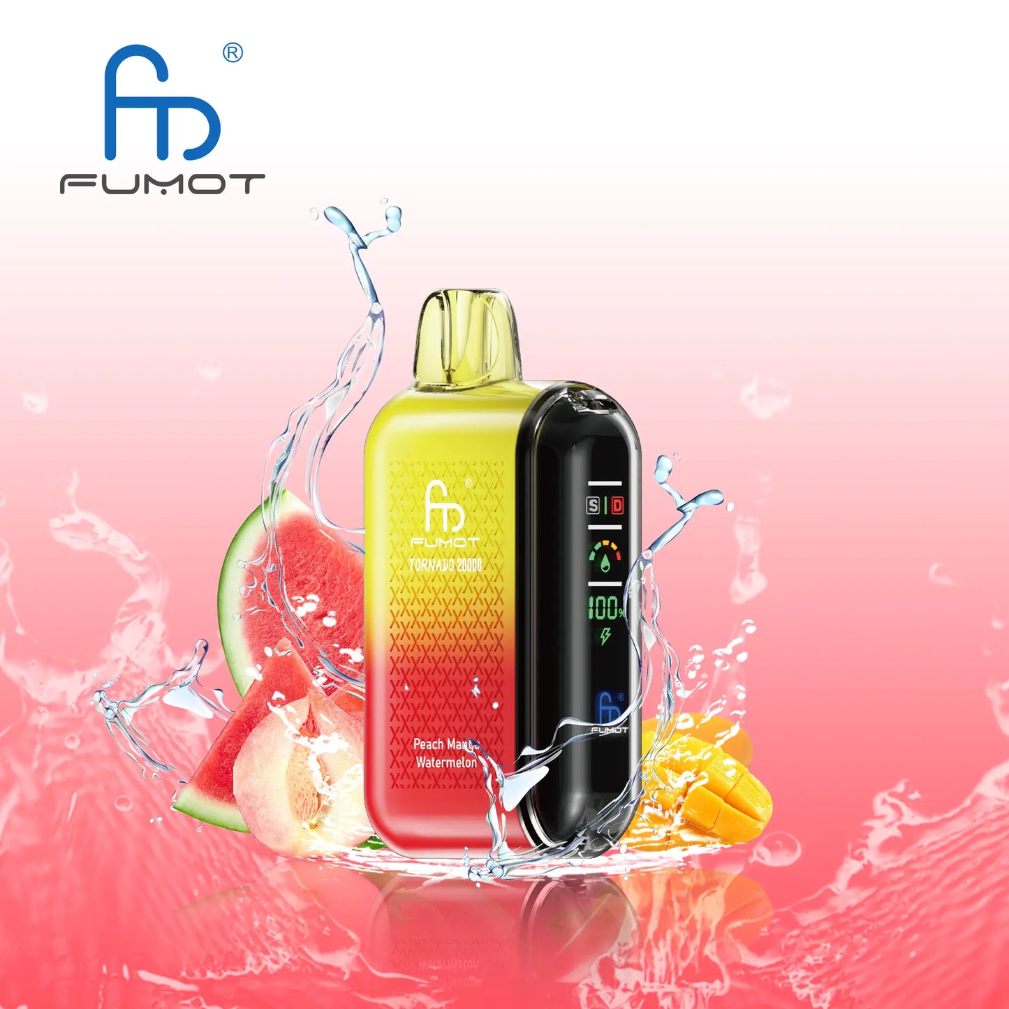Fumot Tornado 20000 20K Puffs Vape Dual Mesh LED Display Disposable Vape