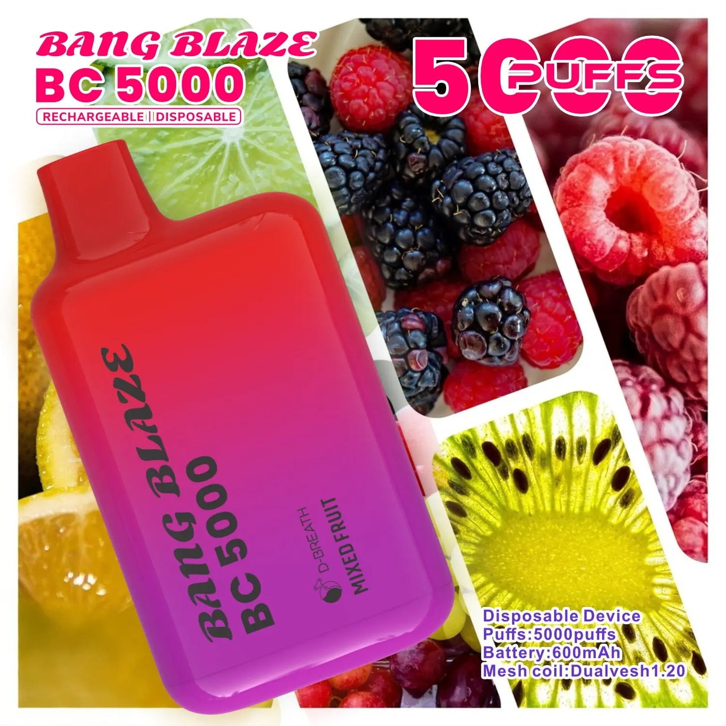 Bang Blaze BC5000 5K Puffs 2% 3% 5% Disposable Vape
