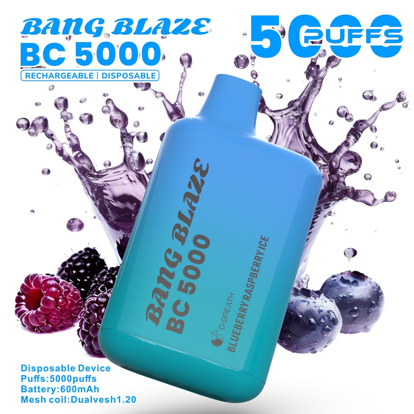 Bang Blaze BC5000 5K Puffs 2% 3% 5% Disposable Vape