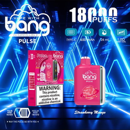 Bang Pulse 18000 18K Puffs Dual Mesh Disposable Vape Electronic Cigarette Pod
