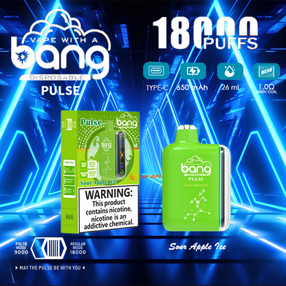 Bang Pulse 18000 18K Puffs Dual Mesh Disposable Vape Electronic Cigarette Pod