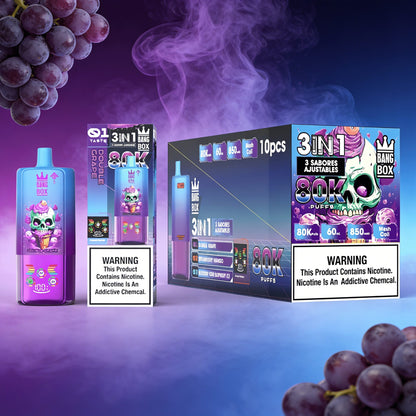 Bang Box 80000 80K Puffs 3 In 1 Flavors Original Rechargeable LED Display Disposable Vape