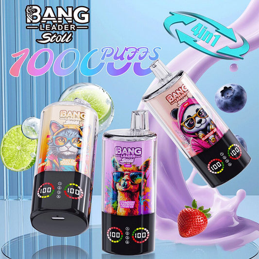 Bang Leader Stoll 100K 100000 Puffs 4 in 1 Flavors & Quad Mesh Coil LED Display Disposable Vape