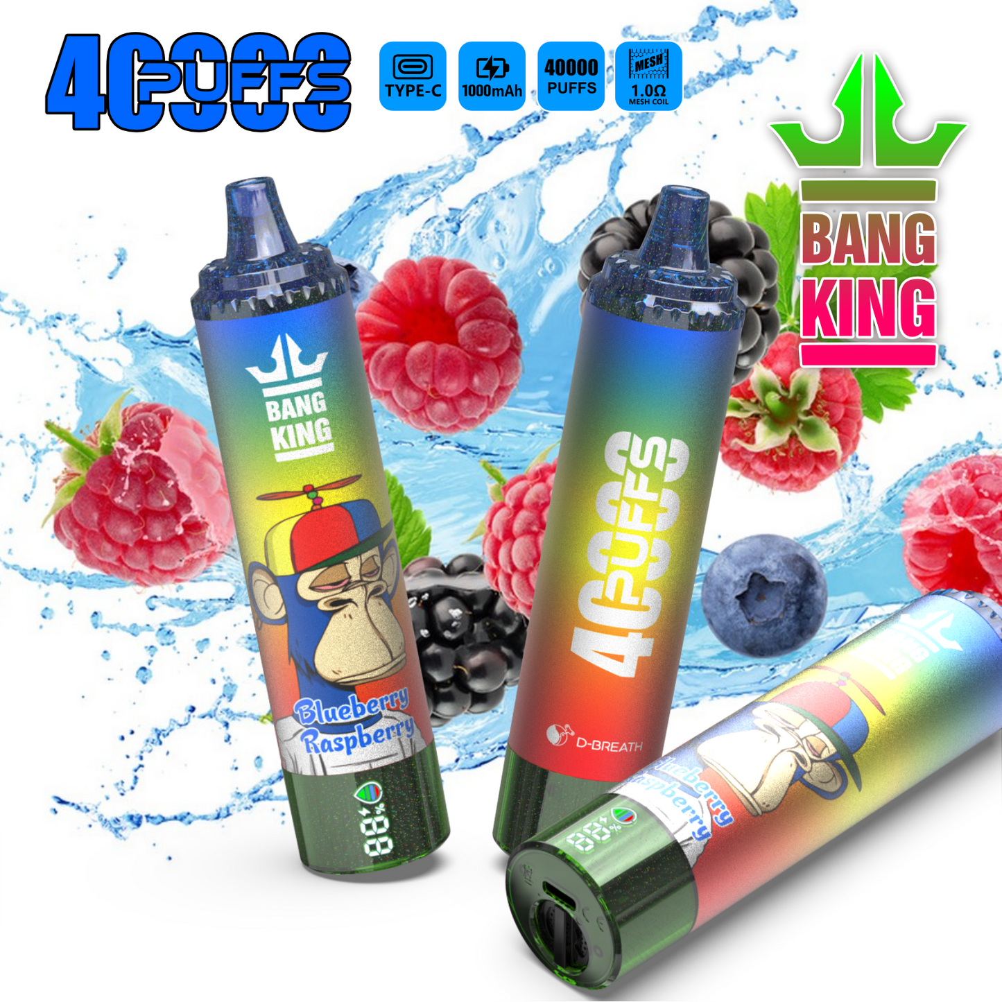 Bang King Tornado 40000 40K Puffs Original LED Display Edition Disposable Vape Pen