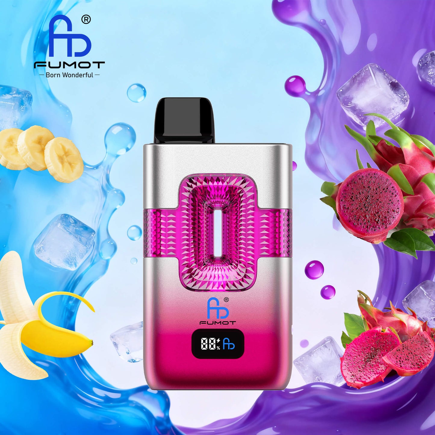 Fumot ECO 2in1 50000 50K Puffs Double Flavors Smart Display Original Rechargeable Disposable Vape