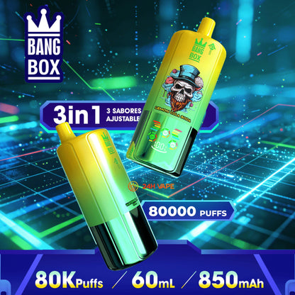 Bang Box 80000 80K Puffs 3 In 1 Flavors Original Rechargeable LED Display Disposable Vape