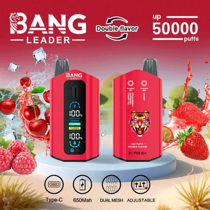 Bang Leader 50000 50K Puffs 2% 3% 5% Nicotine Double Taste LCD Display Disposable Vape