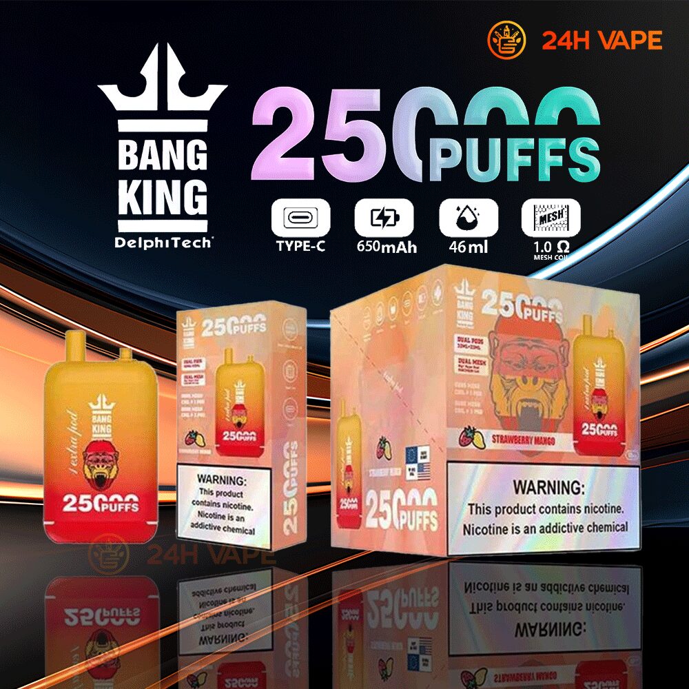 Bang King 25000 Puffs 0% 2% 3% 5% Nicotine Double Warehouser Disposable Vape Pod