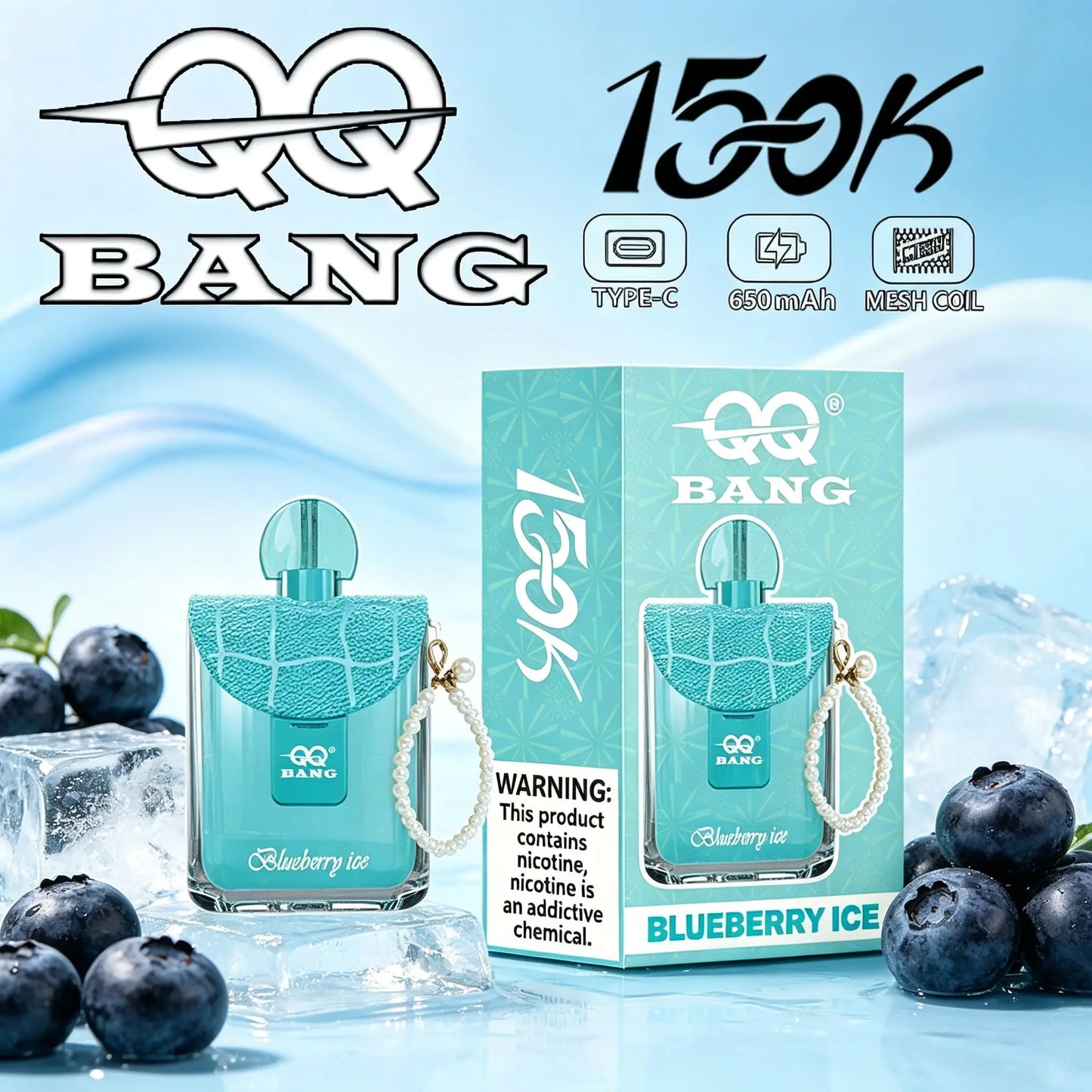 QQ Bang 150K Disposable Vape|Type-C Rechargeable Portable E-Cigarette