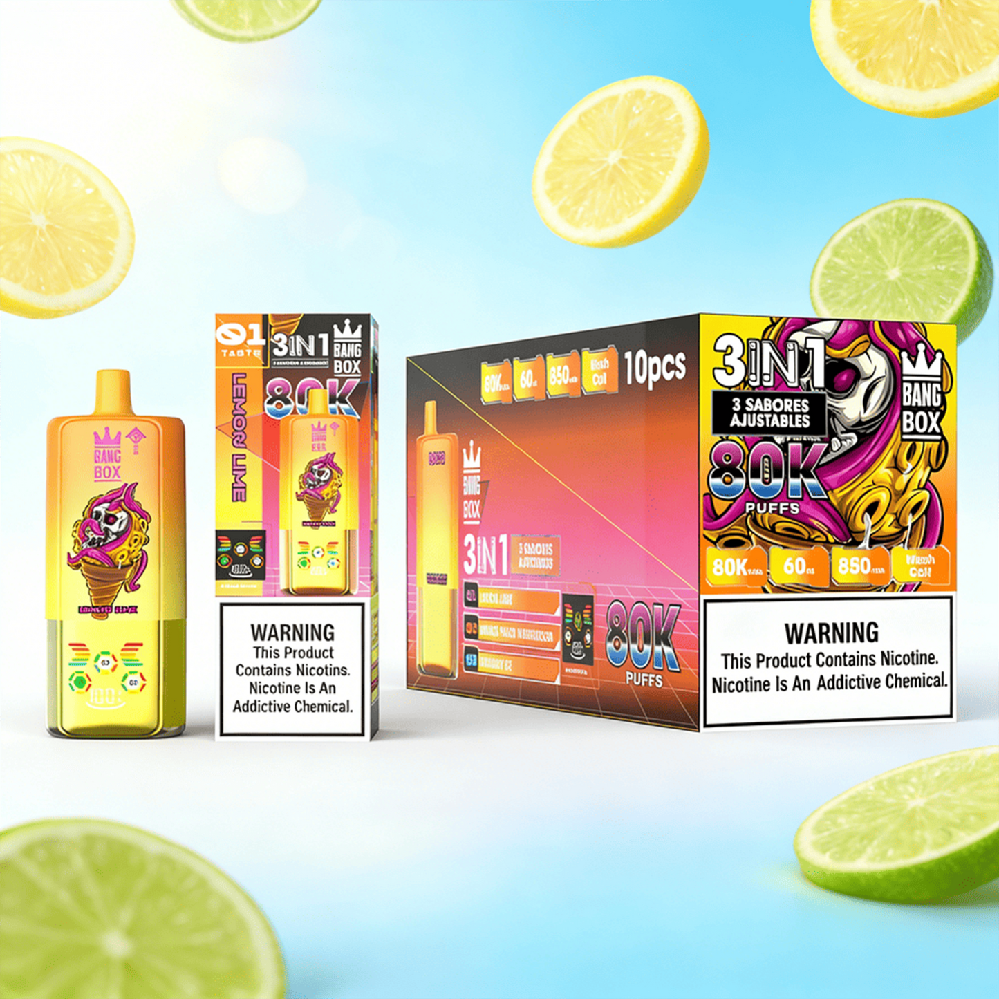 Bang Box 80000 80K Puffs 3 In 1 Flavors Original Rechargeable LED Display Disposable Vape