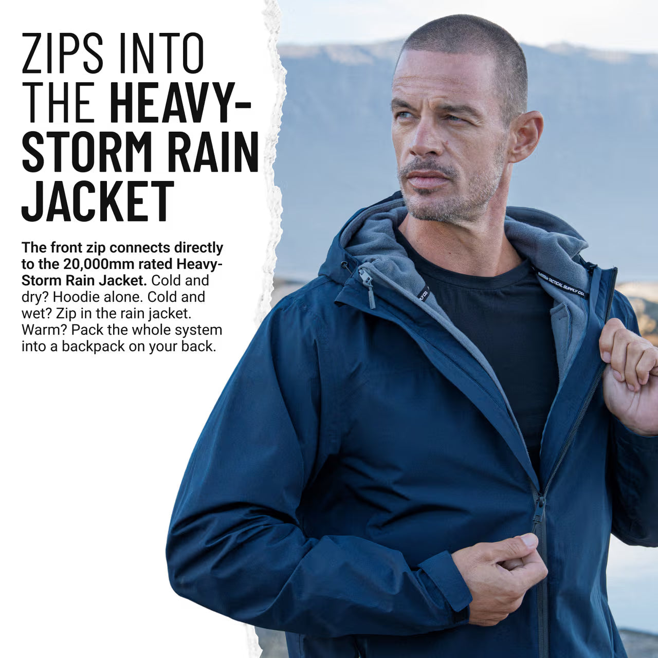 The World's Only Outdoor Hoodie That Becomes Its Own Backpack. 210gsm MicroFleece. 12 Pockets. Stuff It, Strap It, Keep Moving.