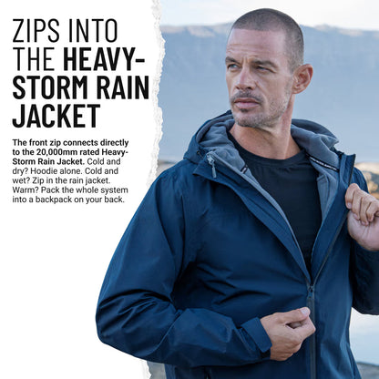 The World's Only Outdoor Hoodie That Becomes Its Own Backpack. 210gsm MicroFleece. 12 Pockets. Stuff It, Strap It, Keep Moving.