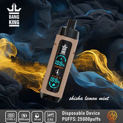 Bang King Shisha 25000 25K Puffs Newest LED Display Leather Disposable Vape Pen