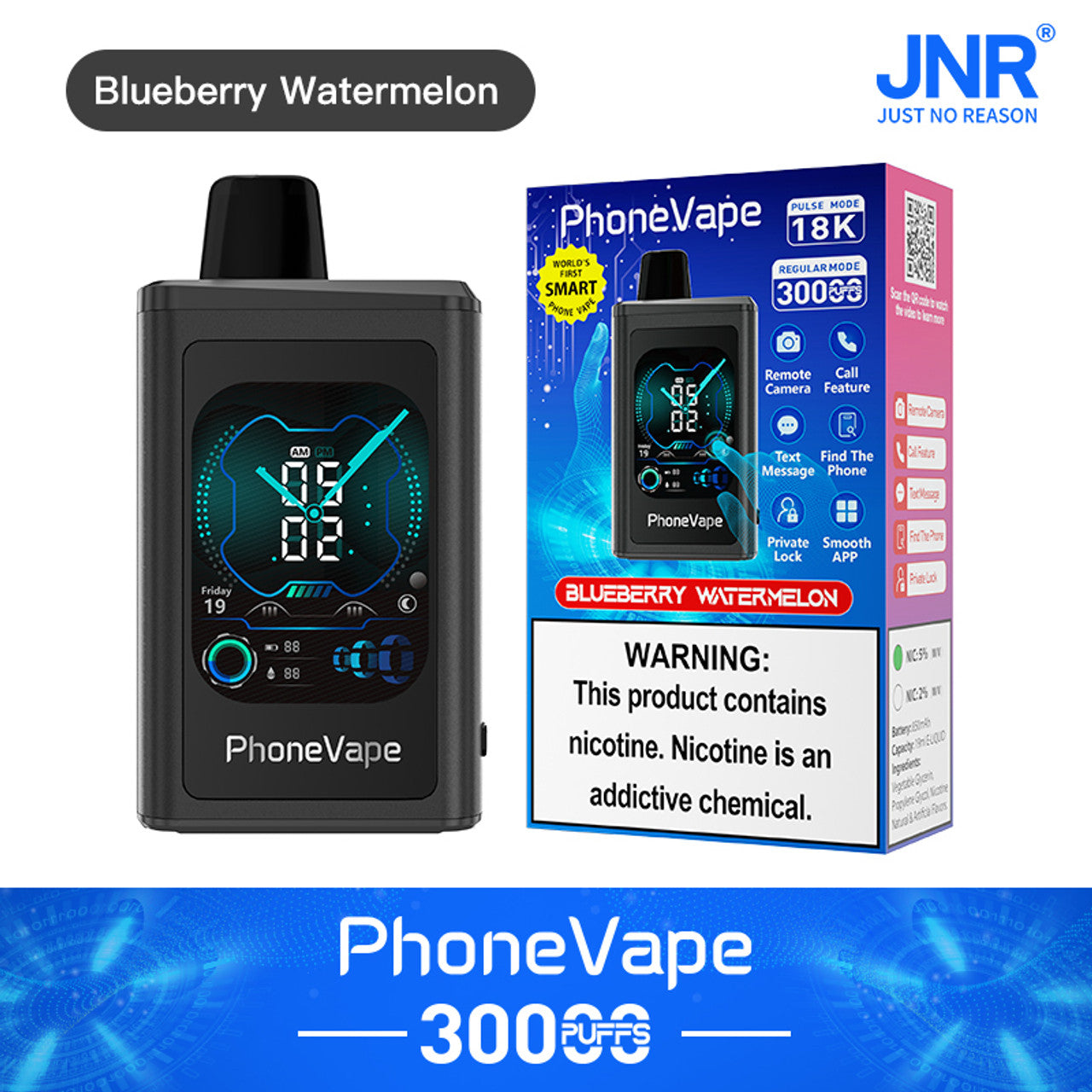 JNR Phone Vape 30000 30K Puffs World’s First Smart Disposable Vape