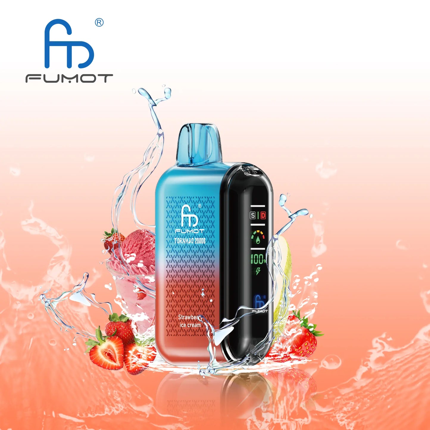 Fumot Tornado 20000 20K Puffs Vape Dual Mesh LED Display Disposable Vape