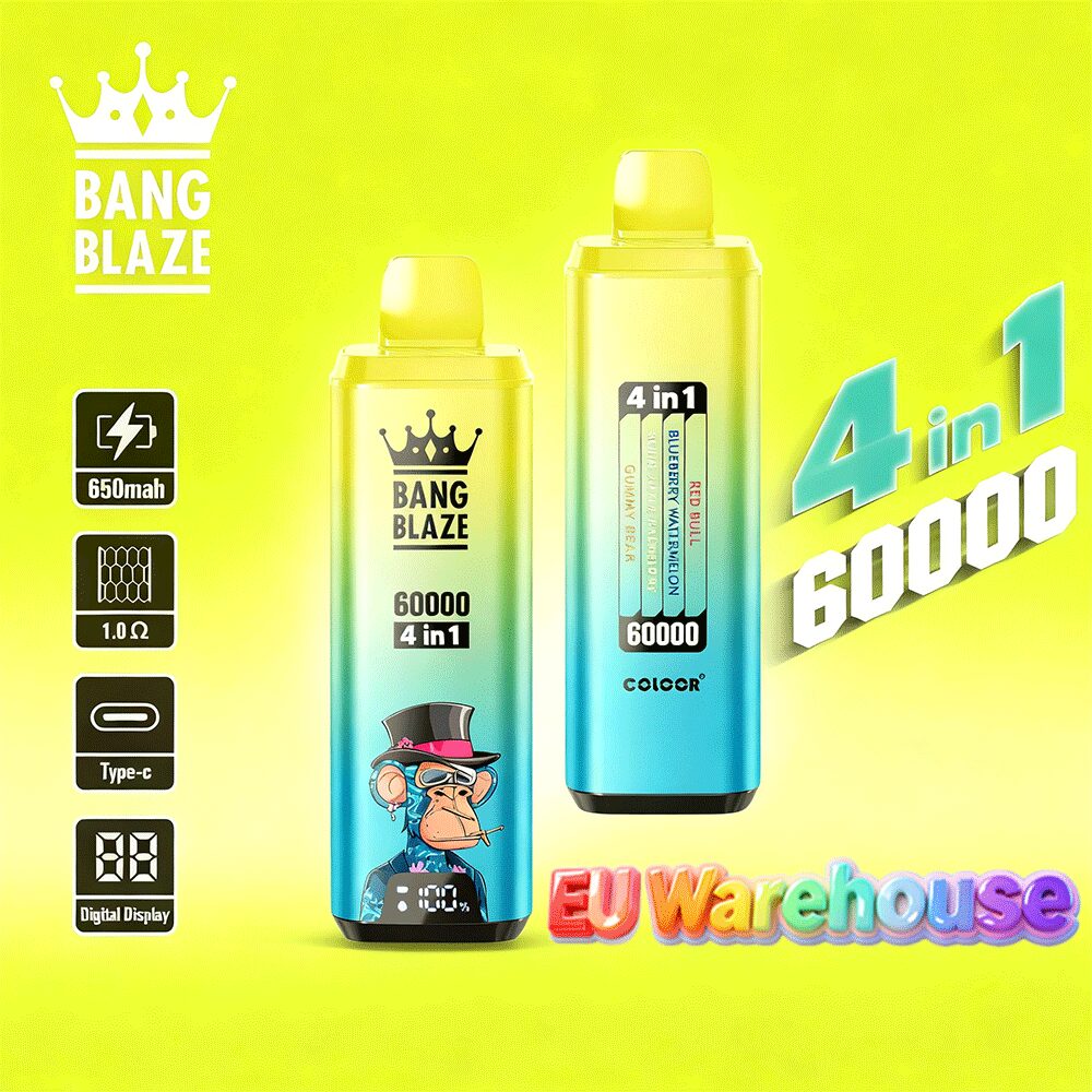Bang Blaze 60000 60k Puffs 4 in 1 Flavors LED Display Disposable Vape EU Warehouse