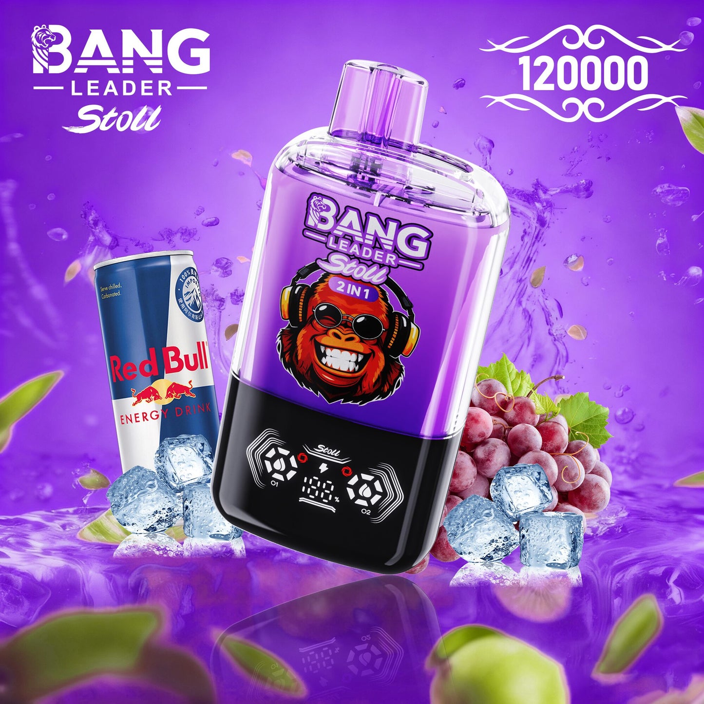 Bang Leader Stoll 120K 120000 Puffs Double Taste&Anti-Leak Design LED Display Disposable Vape