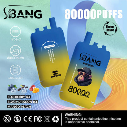 Bang Leader 80000 80K Puffs 3 in 1 Flavors Newest Original Rechargeable Disposable Vape