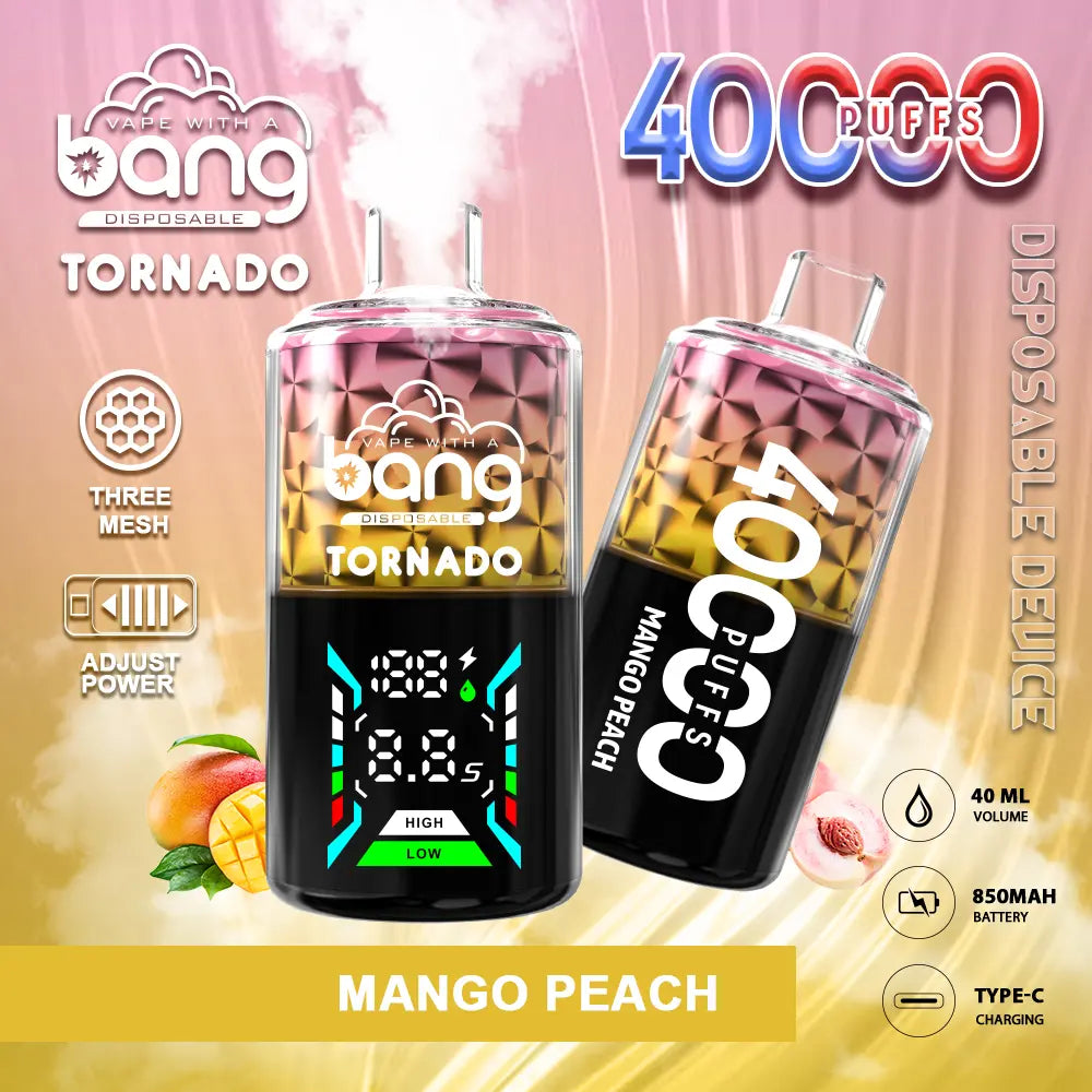 Bang Tornado 40000 40K Puffs Large Smoke LED Display Disposable Vape