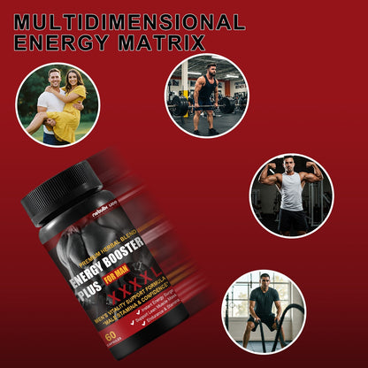 Men's Vitamin Energy Supplement 60 Tablets - Energy Booster Plus for Men, Supports Male Stamina & Confidence.Endurance & Stamina