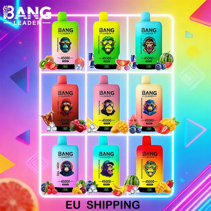 Bang Leader 45000 45K Puffs Double Taste LED Display Rechargeable  Disposable Vape EU Warehouse
