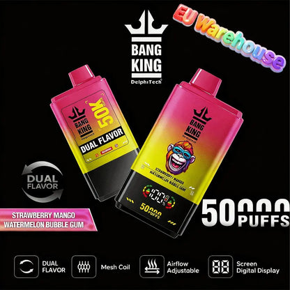 Bang King 50000 50k Puffs Dual Flavors LED Display Disposable Vape EU Warehouse