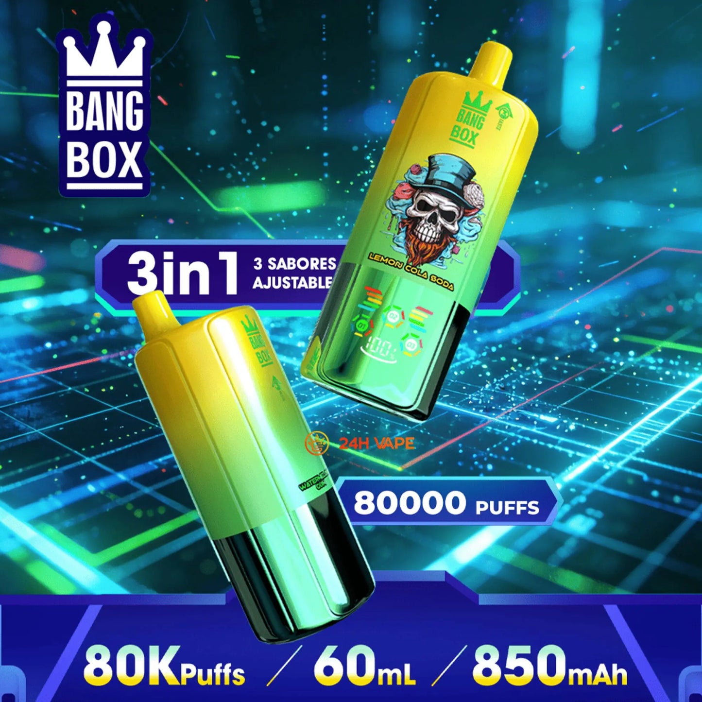 Bang Box 80000 80K Puffs 3 In 1 Flavors Original Rechargeable LED Display Disposable Vape