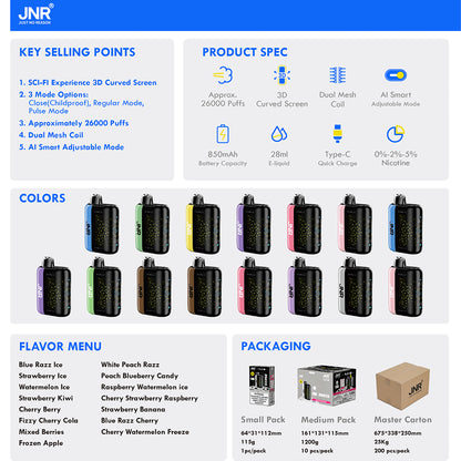 JNR Plus X 26000 26K Puffs Hottest LED Display Disposable Vape
