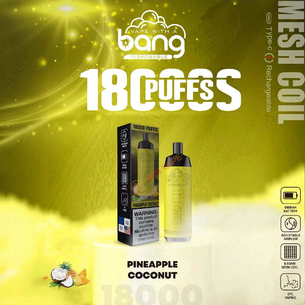 Bang Crown Bar 18000 Puffs 0% 2% 3% 5% Nicotine Leather Disposable Vape Pen