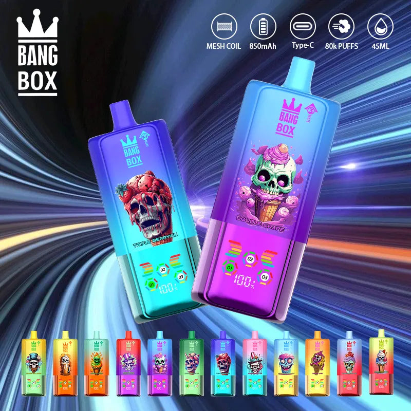 BANG BOX 80000 Puffs 3 in1 Flavor Disposable Vape - Triple Berry Ice + Mango Peach + Strawberry Kiwi