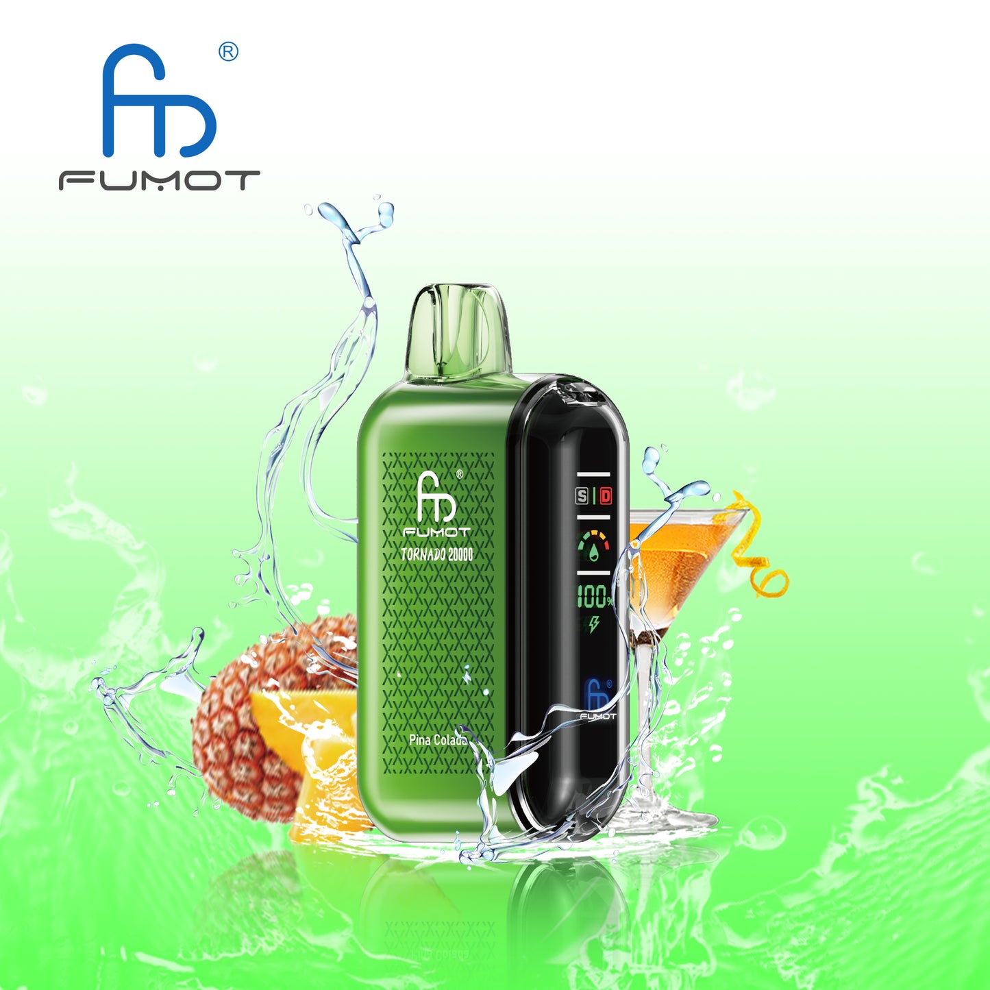 Fumot Tornado 20000 20K Puffs Vape Dual Mesh LED Display Disposable Vape