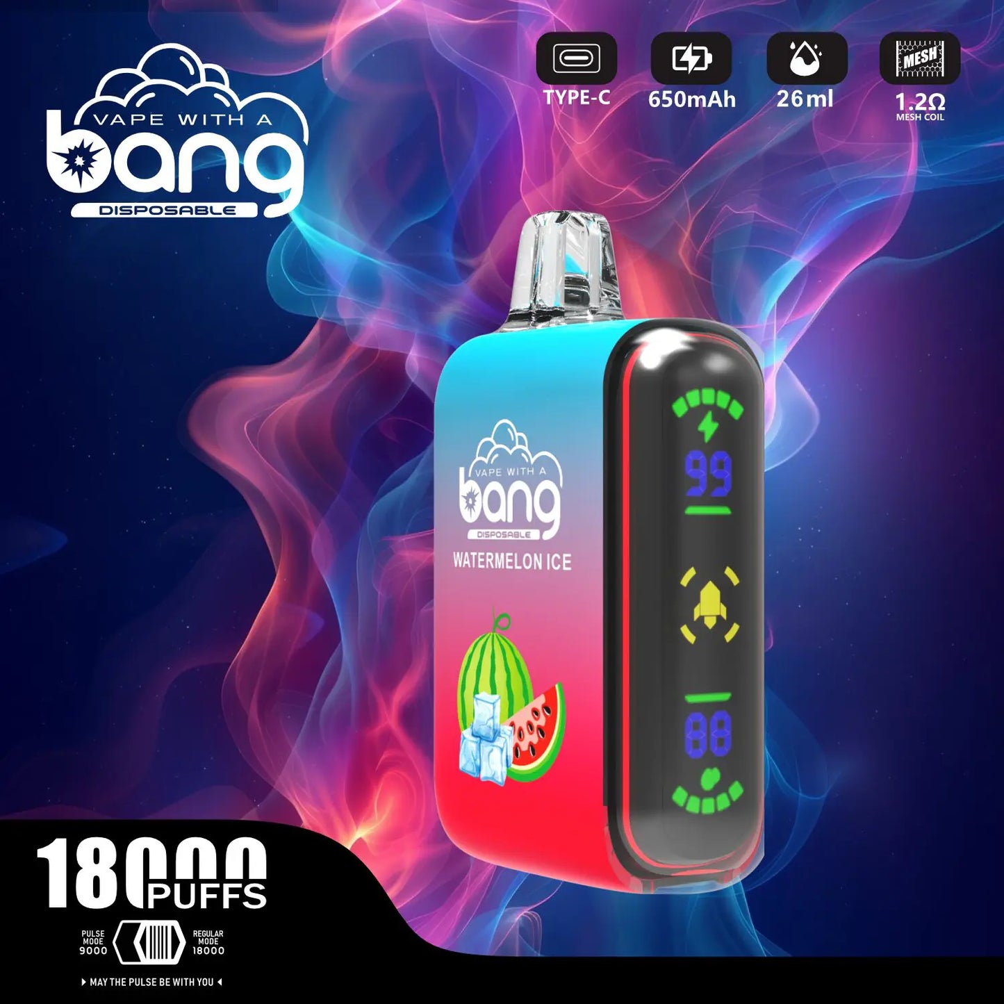 Bang Rocket 18000 Puffs Dual Mesh Disposable Vape Electronic Cigarette Pod