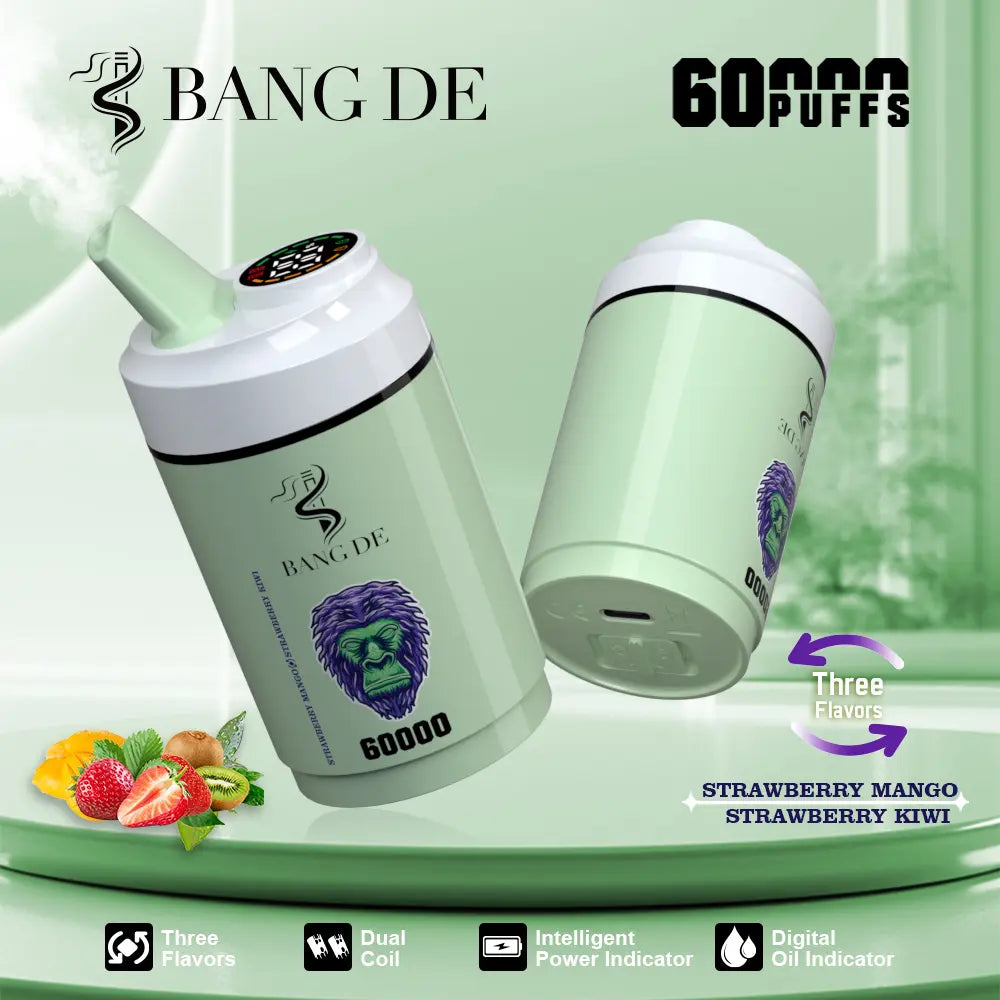 Bang DE 60000 60k Puffs 3 in 1 Flavors Newest Original Rechargeable LCD Display Disposable Vape