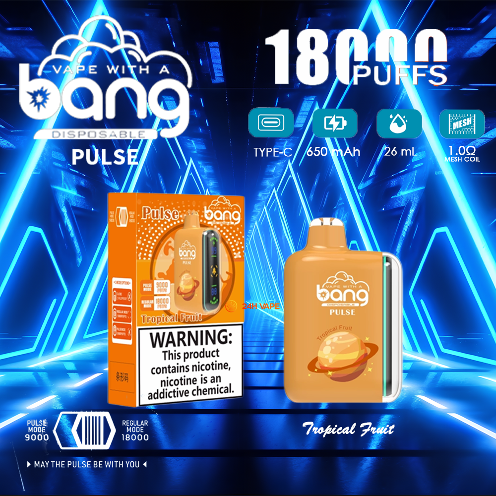Bang Pulse 18000 18K Puffs Dual Mesh Disposable Vape Electronic Cigarette Pod