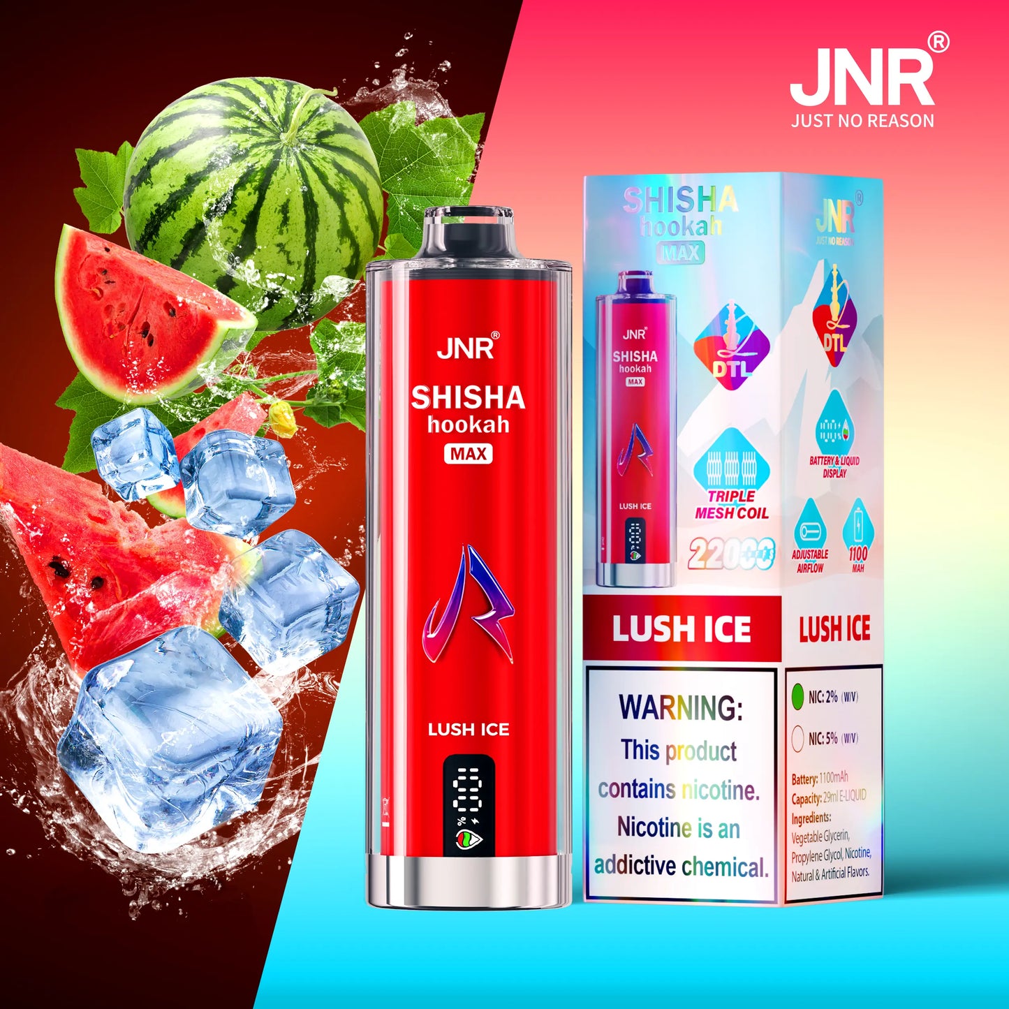 JNR Shisha Max 22000 22K Puffs Original Hookah Edition Disposable Vape Pen
