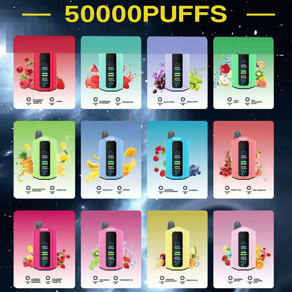 Bang Leader 50000 50K Puffs 2% 3% 5% Nicotine Double Taste LCD Display Disposable Vape